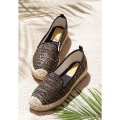 Czarne Espadryle Expend. Czarne espadryle damskie Renee, z aplikacjami, bez obcasa, na obcasie. Za 69,99 zł.