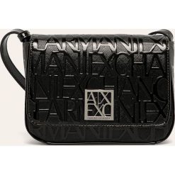 Armani Exchange - Torebka. Czarne listonoszki damskie Armani Exchange, w paski, z poliesteru, na ramię, małe, bez dodatków. Za 379,90 zł.