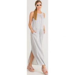 SUKIENKA TENACE Weekend Max Mara. Białe sukienki damskie w prążki, z okrągłym kołnierzem, maxi. Za 715,00 zł.