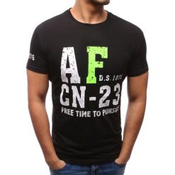 T-shirty męskie z nadrukiem: T-shirt męski z nadrukiem czarny (rx2778)