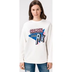 Armani Exchange Bluza Biały. Białe bluzy damskie Armani Exchange, m, z nadrukiem, z bawełny, bez rękawów, bez kaptura. Za 571,95 zł.