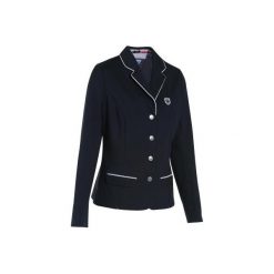 Marynarka jeździecka Comp 100 damska. Niebieskie marynarki damskie FOUGANZA, bez wzorów, z elastanu. Za 159,99 zł.
