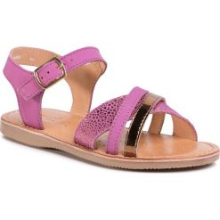 Sandały GEOX - J Sand.Eolie G. C J02BSC 032BS C8321 M Dk Fuchsia. Różowe sandały dziewczęce Geox, z zamszu, bez zapięcia. Za 259,00 zł.