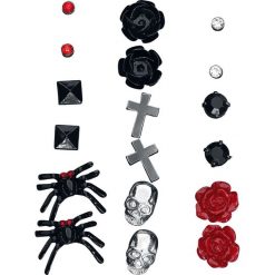 Kolczyki damskie: Blackheart Dark Passion Kolczyki – Earpin czarny/srebrny/czerwony