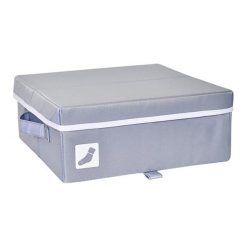 Pudełko w kolorze szarym na skarpetki - (S)30,5 x (W)12 x (G)30,5 cm. Szare skarpetki męskie Stylowe meble i dekoracje, z materiału. W wyprzedaży za 35,95 zł.