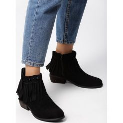 Czarne Botki Lady Bee. Czarne botki damskie Born2be, na jesień, boho, z okrągłym noskiem, za kostkę, na niskim obcasie, na obcasie, na zamek. Za 99,99 zł.