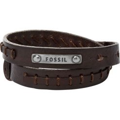 Fossil - Bransoletka skórzana. Pomarańczowe bransoletki męskie Fossil, ze stali. Za 179,90 zł.