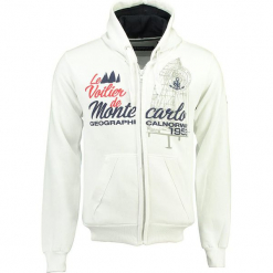 Bluza "Gatche" w kolorze białym. Białe bluzy męskie Geographical Norway Men, m, z haftami, prążkowane. W wyprzedaży za 136,95 zł.
