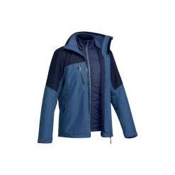 Kurtka TRAVEL500 3w1 męska. Niebieskie kurtki męskie QUECHUA, xl, bez wzorów, z elastanu, bez kaptura. Za 349,99 zł.