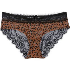 Figi hipster bonprix Leo. Pomarańczowe majtki damskie bonprix, w koronkowe wzory, z koronki. Za 24,99 zł.