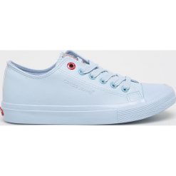 Cross Jeans - Tenisówki. Niebieskie trampki i tenisówki damskie Cross Jeans, bez wzorów, z jeansu, na sznurówki. W wyprzedaży za 59,90 zł.