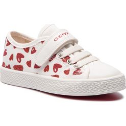 Trampki GEOX - J Ciak G. J J9204J 000AN C0050 M White/Red. Białe trampki dziewczęce Geox, bez wzorów, z gumy, na rzepy. Za 219,00 zł.