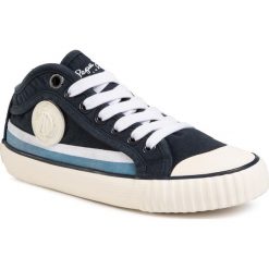 Tenisówki PEPE JEANS - Industry Surf PBS30426 Navy 595. Niebieskie trampki chłopięce Pepe Jeans, bez wzorów, z jeansu, na sznurówki. W wyprzedaży za 219,00 zł.