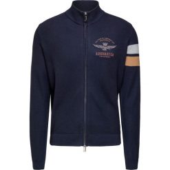 Sweter AERONAUTICA MILITARE. Brązowe swetry męskie Aeronautica Militare, w paski, z bawełny, eleganckie, ze stójką, bez kaptura. Za 620,00 zł.