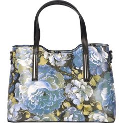 Torebki klasyczne damskie: Skórzana torebka w kolorze niebieskim – 32 x 22 x 12 cm