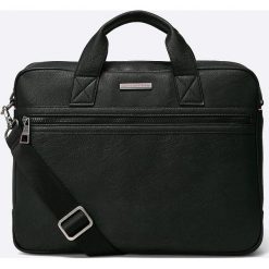 Tommy Hilfiger - Torba Essent. Czarne torby na laptopa marki TOMMY HILFIGER, z materiału. W wyprzedaży za 349,90 zł.