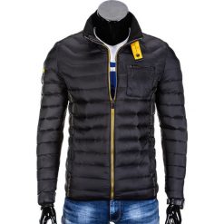 KURTKA MĘSKA PRZEJŚCIOWA PIKOWANA C292 - CZARNA. Czarne kurtki męskie Ombre Clothing, s, bez wzorów, z poliesteru, eleganckie, bez kaptura. Za 59,00 zł.