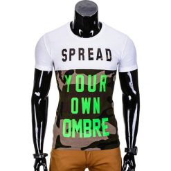 T-SHIRT MĘSKI Z NADRUKIEM S835 - BIAŁY. Białe t-shirty męskie z nadrukiem Inny, m. Za 39,00 zł.