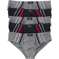 Slipy męskie: Slipy maxi (5 par) bonprix szary melanż – czarny