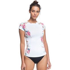 ROXY damska koszulka - lycra Fashion Cs Lyc (ERJWR03369-WBB7) XS biała. Białe stroje kąpielowe damskie Roxy, xs, bez wzorów, z lycry, bez kołnierzyka, bez rękawów, bez kaptura, do pływania. Za 175,00 zł.
