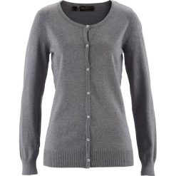 Kardigany damskie: Sweter rozpinany bonprix szary melanż