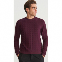 Bluza ze strukturalnej dzianiny - Bordowy. Czerwone bluzy męskie Reserved, s, bez wzorów, z dzianiny, bez kołnierzyka, bez rękawów, bez kaptura. Za 119,99 zł.