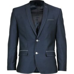Granatowa Marynarka z Łatami na Łokciach, Taliowana, 2 Guziki, 2 Rozcięcia - un SARTO, Męska MARUNSTPOLONAVYLATY. Niebieskie marynarki męskie na lato, m, eleganckie. W wyprzedaży za 199,00 zł.