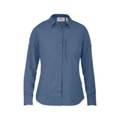 Abisko Hike Shirt LS W, Blue Ridge | 519 | XS. Niebieskie koszule damskie xs, bez wzorów, ze skóry, bez kołnierzyka, z długim rękawem. W wyprzedaży za 403,88 zł.