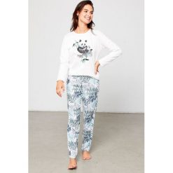 Etam - Longsleeve piżamowy Armele. Białe piżamy damskie Etam, s, z nadrukiem, z bawełny, z długim rękawem. W wyprzedaży za 69,90 zł.