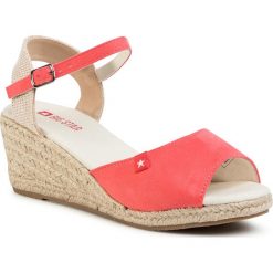 Espadryle BIG STAR - FF274538 Coral. Różowe espadryle damskie BIG STAR, bez wzorów, z tworzywa sztucznego, bez obcasa, na obcasie. Za 109,00 zł.