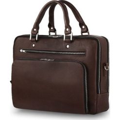 Skórzana męska torba na laptopa Solier SL24 Shannon ciemny brąz - ciemny brąz. Pomarańczowe torby męskie skórzane Solier, bez wzorów, ze skóry. Za 699,99 zł.