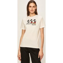 Tally Weijl - T-shirt. Białe bluzki damskie TALLY WEIJL, s, z aplikacjami, z bawełny, z okrągłym kołnierzem. Za 59,90 zł.