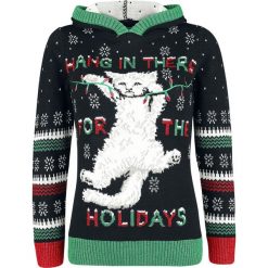 Ugly Christmas Sweater Weiße Katze Sweter z dzianiny wielokolorowy. Białe swetry klasyczne damskie Ugly Christmas Sweater, s, z dzianiny, z okrągłym kołnierzem. Za 184,90 zł.