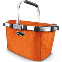 Shopper bag damskie: Kosz termiczny w kolorze pomarańczowym na zakupy – 40 x 22 x 27 cm