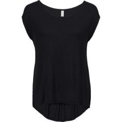 Shirt bonprix czarny. Czarne koszulki damskie bonprix, bez wzorów, bez kołnierzyka, bez rękawów. Za 34,99 zł.