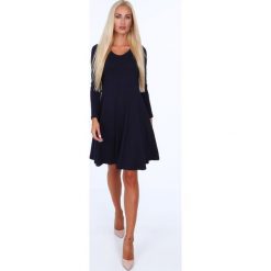 Rozkloszowana sukienka granatowa 40080. Czarne sukienki damskie rozkloszowane marki Fasardi, s. Za 79,00 zł.