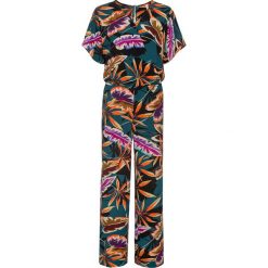Kombinezon bonprix zielono-czerwony z kolorowym nadrukiem. Zielone kombinezony damskie bonprix, z nadrukiem, glamour, bez kołnierzyka, bez rękawów. Za 124,99 zł.