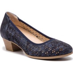Półbuty CAPRICE - 9-22500-22 Ocean Shin.Sue 862. Niebieskie półbuty damskie Caprice, bez wzorów, ze skóry, eleganckie, bez obcasa, na obcasie, bez zapięcia. Za 249,90 zł.