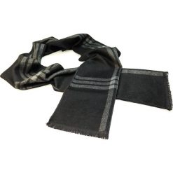 Szaro-czarny szalik męski R26. Szare szaliki męskie Modini Moda Męska, bez wzorów. Za 55,01 zł.