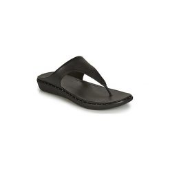 Japonki FitFlop BANDA II. Czarne klapki damskie FitFlop, bez wzorów, bez obcasa. W wyprzedaży za 407,20 zł.