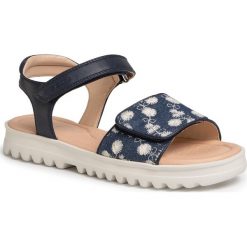Sandały GEOX - J S.Coralie G.D J026ED 0DSBC C4002 S Navy. Niebieskie klapki damskie Geox, bez wzorów, ze skóry ekologicznej, bez obcasa. Za 259,00 zł.