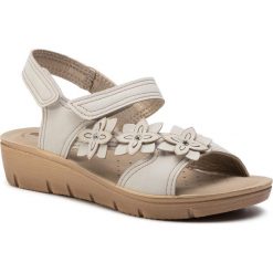 Sandały INBLU - LIAKOO54 Beige. Brązowe klapki damskie Inblu, z aplikacjami, ze skóry ekologicznej, bez obcasa, na obcasie. Za 79,99 zł.