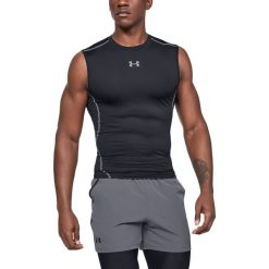 Under Armour Armour Compression Podkoszulek Czarny. Czarne podkoszulki męskie Under Armour, l, z nadrukiem, z elastanu, bez rękawów. Za 137,95 zł.