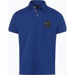 Tommy Hilfiger - Męska koszulka polo, niebieski. Niebieskie koszulki męskie TOMMY HILFIGER, xxl, z aplikacjami, z okrągłym kołnierzem, bez rękawów. Za 279,95 zł.