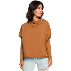 Bluza z dekoltem z tyłu - karmelowa. Bluzy damskie BE, s, z elastanu, długie. Za 149,00 zł.