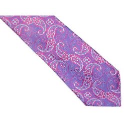 Fioletowy krawat męski w różowy paisley C17. Różowe krawaty męskie Modini Moda Męska, na co dzień, bez wzorów, z tkaniny, casualowe. W wyprzedaży za 49,50 zł.