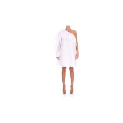 Sukienki krótkie Msgm 2442MDA117184323. Białe sukienki damskie MSGM, bez wzorów, bez kołnierzyka, z krótkim rękawem, krótkie, mini. Za 1427,43 zł.