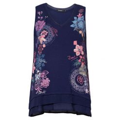 Desigual Koszulka damska TS Obi Navy 19SWTKBI 5000 (rozmiar S). Niebieskie koszulki damskie Desigual, s, bez wzorów, bez kołnierzyka. W wyprzedaży za 118,00 zł.