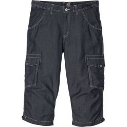 Bermudy dżinsowe z lnem bonprix ciemny denim. Niebieskie jeansy męskie bonprix, m, bez wzorów, z jeansu. Za 134,99 zł.