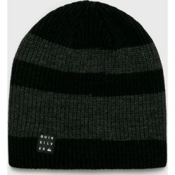Quiksilver - Czapka. Czarne czapki męskie Quiksilver, na zimę, bez wzorów, z dzianiny. W wyprzedaży za 49,90 zł.